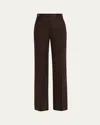Gabriela Hearst Vesta Silk Straight-leg Pants In Brown