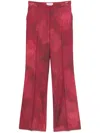 Gabriela Hearst Vesta Wide-leg Wool Pants With Belted Detail In Red