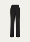 Gabriela Hearst Vesta Wide-leg Pants With Belted Detail In Black