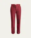 Gabriela Hearst Vesta Wide-leg Wool Pants With Belted Detail In Bordeaux