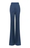 Gabriela Hearst Vesta Wool-silk Flared Pants In Dark Wash