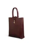 GABRIELA HEARST VEVERS TOTE BAG IN BORDEAUX LEATHER WITH CROCODILE LEATHER HANDLE