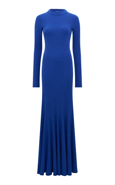 Gabriela Hearst Vigore Wool-cashmere Maxi Dress In Blue