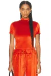 Gabriela Hearst Vik Mockneck Tee In Orange