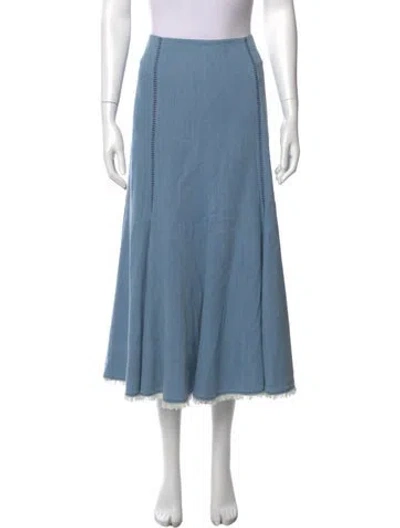 Pre-owned Gabriela Hearst Vintage Midi Length Skirt In Blue