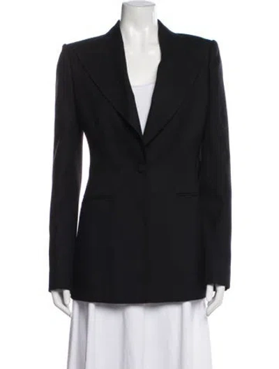 Pre-owned Gabriela Hearst Virgin Wool Blazer In Blue