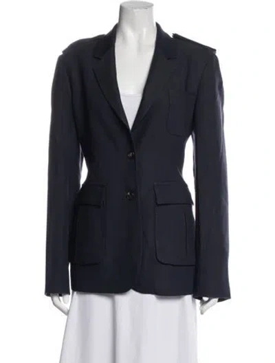 Pre-owned Gabriela Hearst Virgin Wool Blazer In Blue