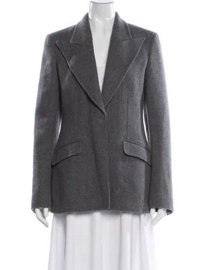 Pre-owned Gabriela Hearst Virgin Wool Blazer In Gray