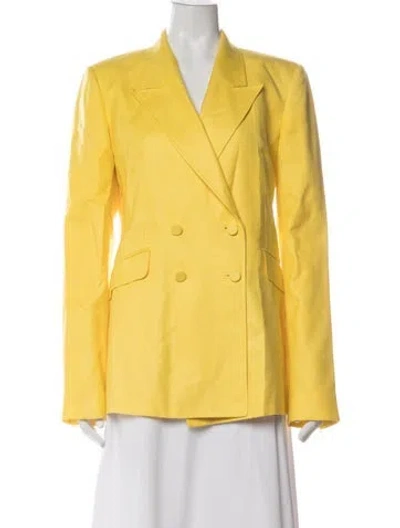 Pre-owned Gabriela Hearst Virgin Wool Blazer In Yellow