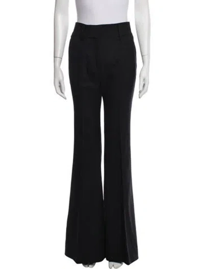 Pre-owned Gabriela Hearst Virgin Wool Flared Pants In Black