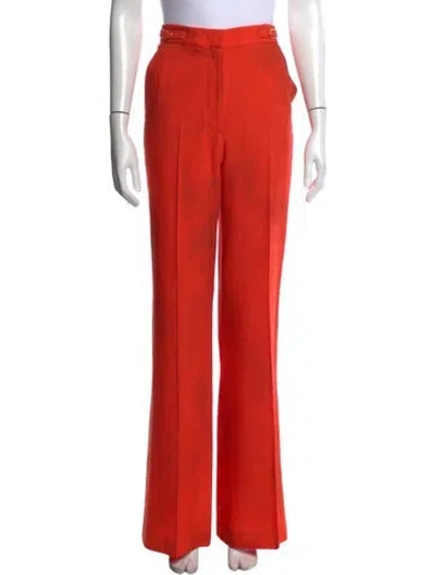 Pre-owned Gabriela Hearst Virgin Wool Flared Pants In Orange