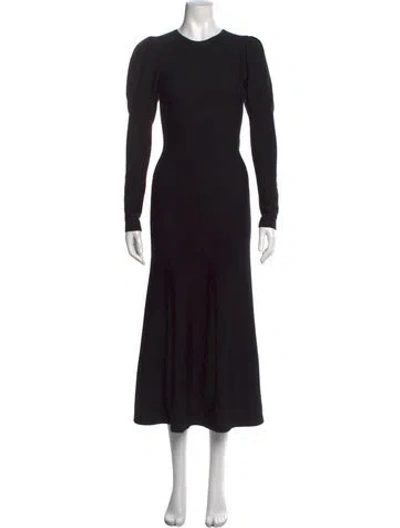 Pre-owned Gabriela Hearst Virgin Wool Long Dress In Black