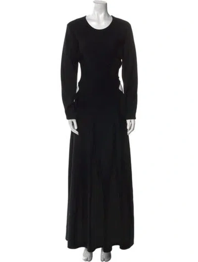 Pre-owned Gabriela Hearst Virgin Wool Long Dress In Black
