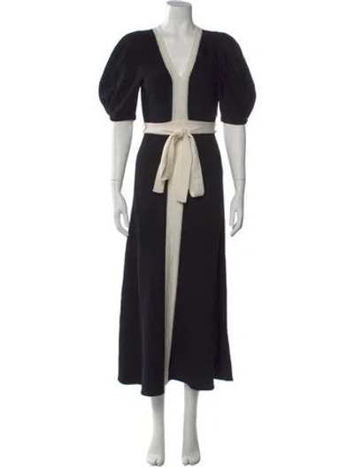 Pre-owned Gabriela Hearst Virgin Wool Long Dress In Black
