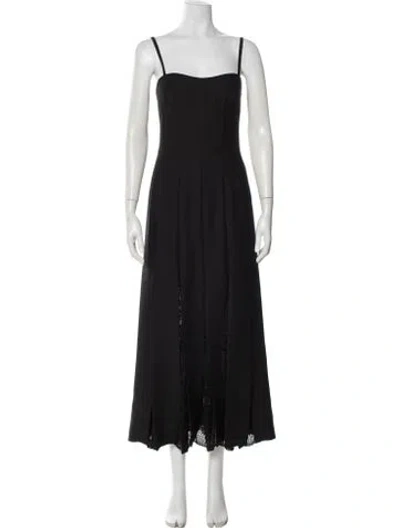 Pre-owned Gabriela Hearst Virgin Wool Long Dress In Black