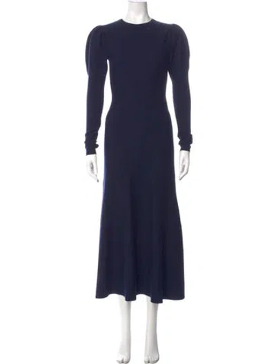 Pre-owned Gabriela Hearst Virgin Wool Long Dress In Blue