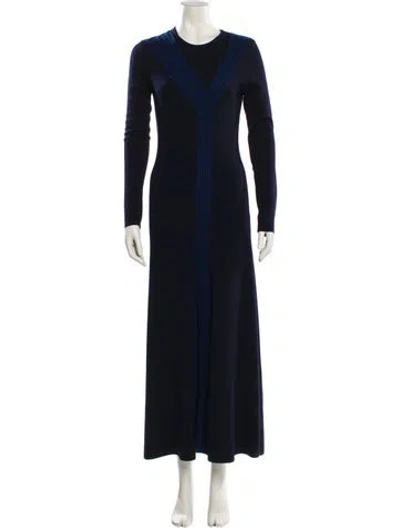 Pre-owned Gabriela Hearst Virgin Wool Long Dress In Blue