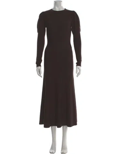Pre-owned Gabriela Hearst Virgin Wool Long Dress In Brown