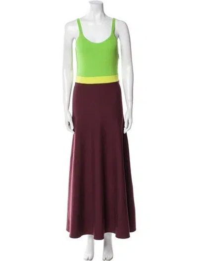 Pre-owned Gabriela Hearst Virgin Wool Long Dress In Burgundy