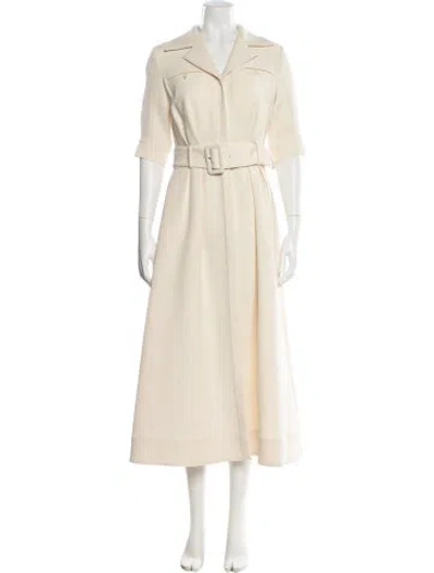 Pre-owned Gabriela Hearst Virgin Wool Long Dress In Neutral