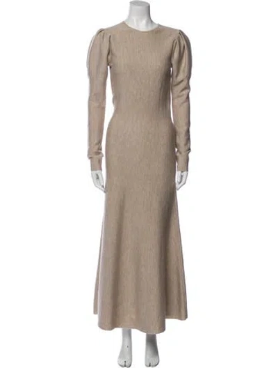 Pre-owned Gabriela Hearst Virgin Wool Long Dress In Neutral