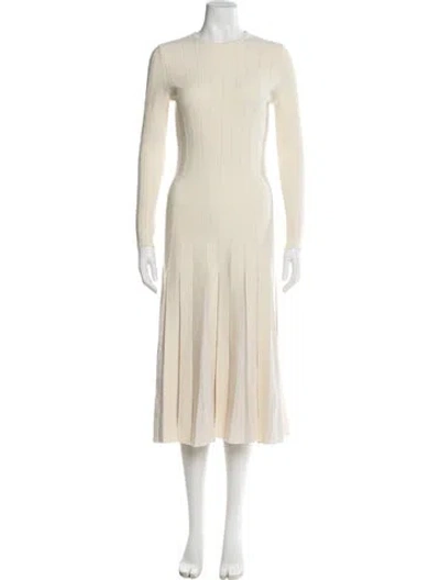 Pre-owned Gabriela Hearst Virgin Wool Long Dress In Neutral