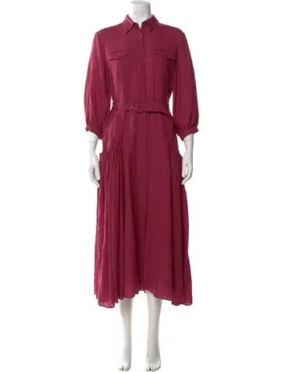 Pre-owned Gabriela Hearst Virgin Wool Long Dress In Purple