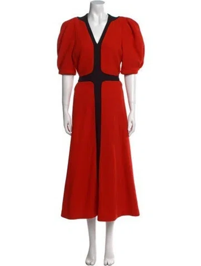 Pre-owned Gabriela Hearst Virgin Wool Long Dress In Red