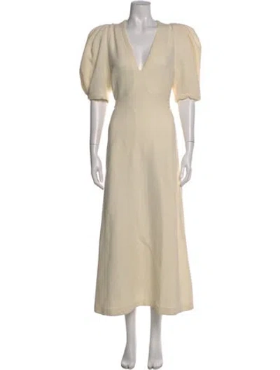 Pre-owned Gabriela Hearst Virgin Wool Long Dress W/ Tags In Neutral