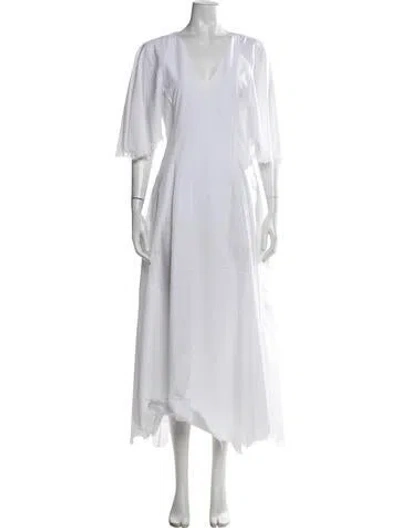 Pre-owned Gabriela Hearst Virgin Wool Long Dress W/ Tags In White