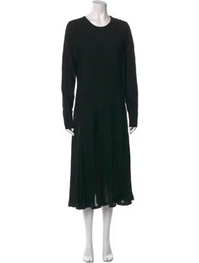 Pre-owned Gabriela Hearst Virgin Wool Midi Length Dress In Black
