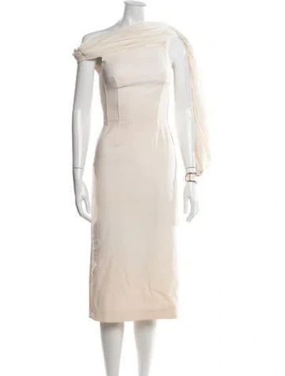 Pre-owned Gabriela Hearst Virgin Wool Midi Length Dress In Neutral