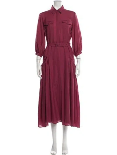 Pre-owned Gabriela Hearst Virgin Wool Midi Length Dress In Purple