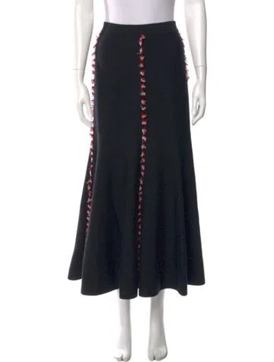 Pre-owned Gabriela Hearst Virgin Wool Midi Length Skirt In Black