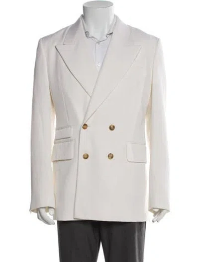 Pre-owned Gabriela Hearst Virgin Wool Peacoat In Neutral