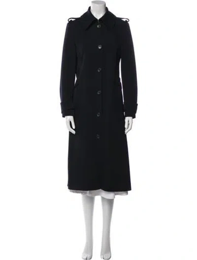 Pre-owned Gabriela Hearst Virgin Wool Trench Coat In Blue