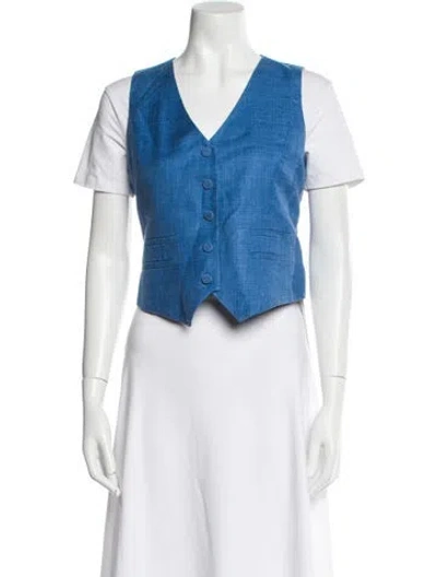 Pre-owned Gabriela Hearst Virgin Wool Vest In Blue