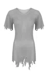 Gabriela Hearst Viv Steel Chainmail Top In Silver