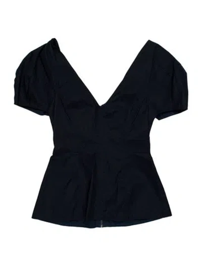 Pre-owned Gabriela Hearst V-neck Short Sleeve Blouse In Blue