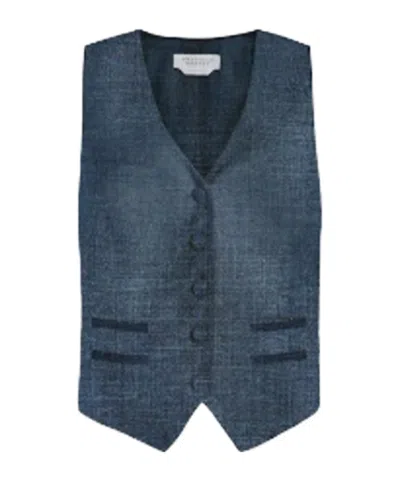 Gabriela Hearst V-neck Vest In Blue