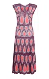 Gabriela Hearst Waldman Crochet Dress In Italian Plum Wool Cashmere In Italian Plum