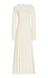 Gabriela Hearst Walsh Pleated Knit Dress In Ivory Wool In Ivory