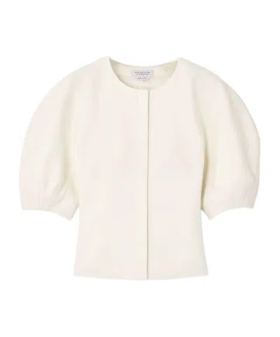 Gabriela Hearst Waverly Crew Neck Top In White