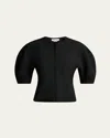 Gabriela Hearst Waverly Curved-sleeve Top In Black