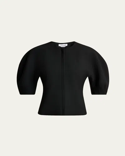 Gabriela Hearst Waverly Curved-sleeve Top In Black
