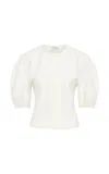 Gabriela Hearst Waverly Top In Ivory Recycled Wool In White