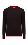 Gabriela Hearst Wells Reversible Knit Sweater In Chocolate & Scarlet Red Cashmere Silk In Chocolate/scarlet Red