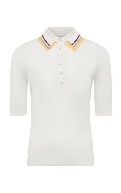 Gabriela Hearst Wendelyn Cashmere-silk Polo Top In Ivory