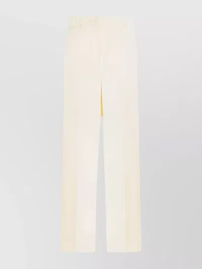 Gabriela Hearst Wide-leg Pants Buckled Belt In White