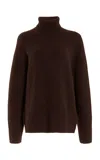 Gabriela Hearst Wigman Knit Turtleneck Sweater In Chocolate Cashmere In Chocolate